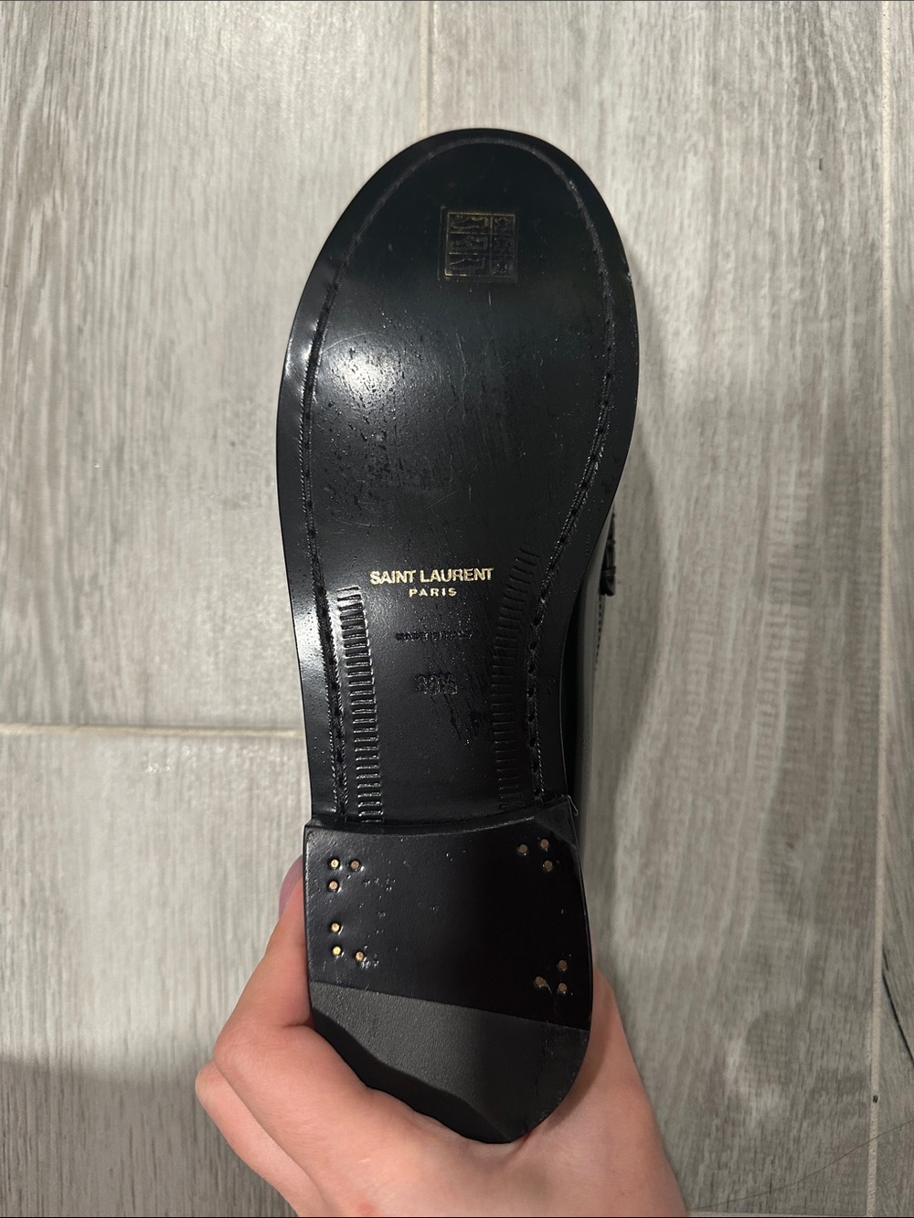 Saint Laurent Black Patent Leather Penny Loafers - Picture 3 of 5